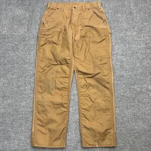 Carhartt Pants Mens 34x32 Brown Canvas Workwear Utility Carpenter Double Knee